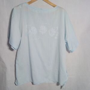 Nani Hawaii For Liberty House Light Blue Women's Top